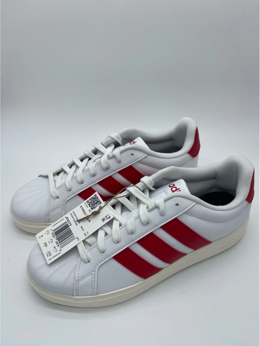 Adidas Men's White and Red Classic Sneakers Size 8